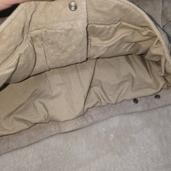 GAP Genuine Suede Leather Trucker Jacket Beige Tan Vintage 90s Men’s Small 100% - Picture 3 of 9